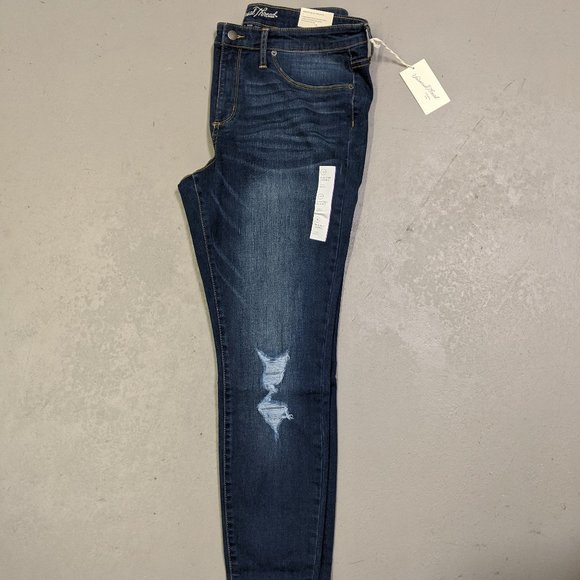Dark Wash High Rise Distressed Jegging Jeans - Picture 3 of 4